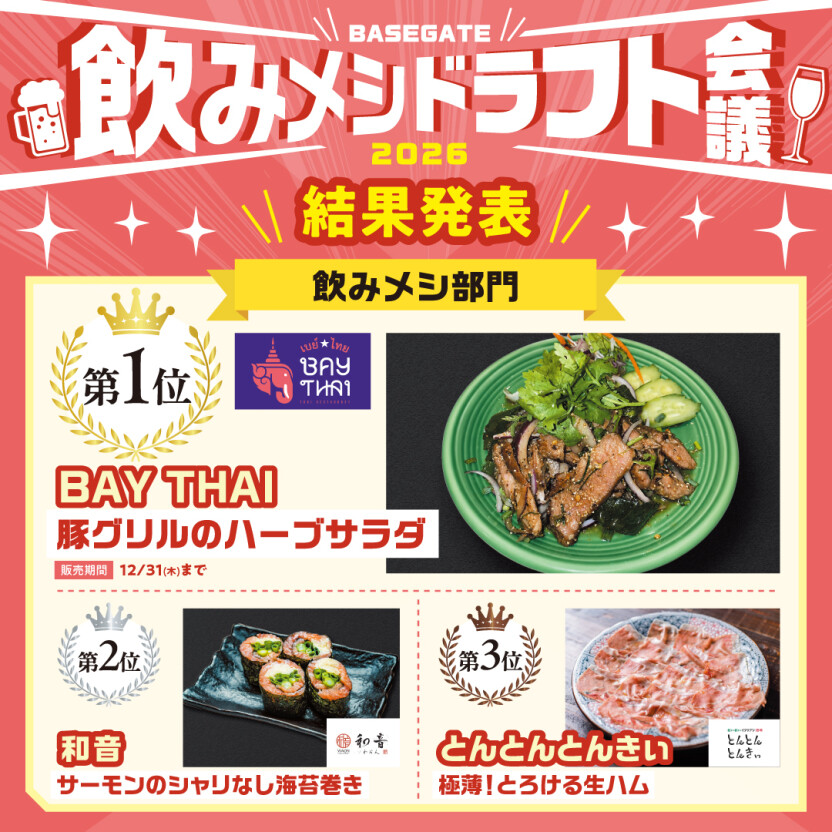 【結果発表】全50店舗による、食の選抜！「飲みメシドラフト会議＆スイーツドラフト会議」